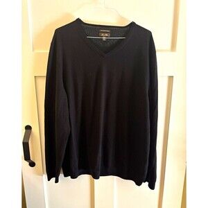 Tasso Elba Men’s Black Merino Wool V-Neck Lightweight Knit Pullover Sweater 3XL